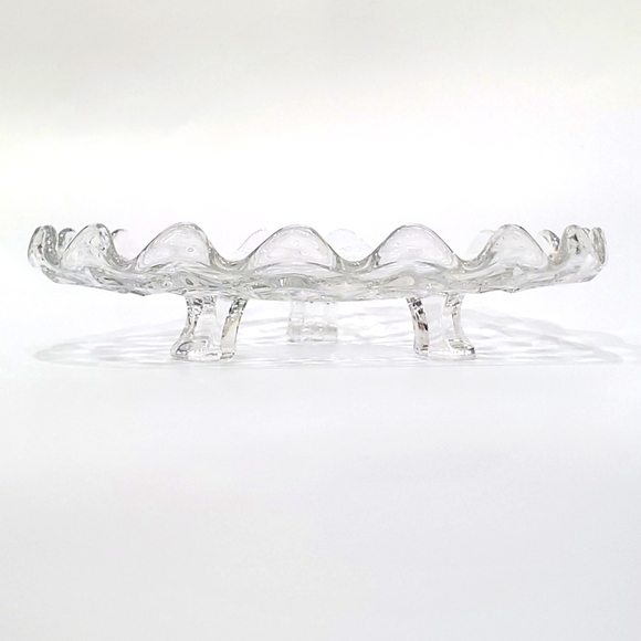 Fostoria American 3 Toed Tidbit 7 1/4" Sparkling Cubist Server - Picture 7 of 15